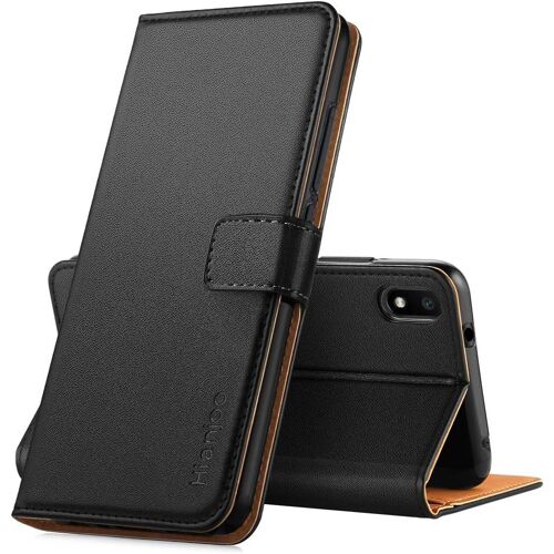 Coque Compatible pour Xiaomi Redmi 7A, Housse en Cuir avec Magnetique Premium Flip Case Portefeuille Etui Compatible pour Xiaomi Redmi 7A - Noir