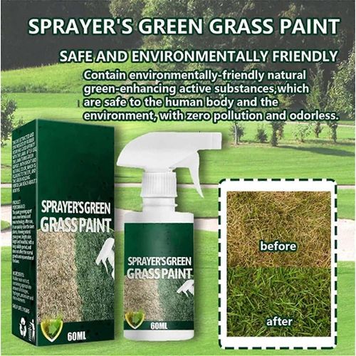 Peinture verte en aerosol pour gazon, peinture verte pour gazon et allees, traite les pelouses seches ou inegales, teinture ecologique pour gazon en aerosol pour gazon vert