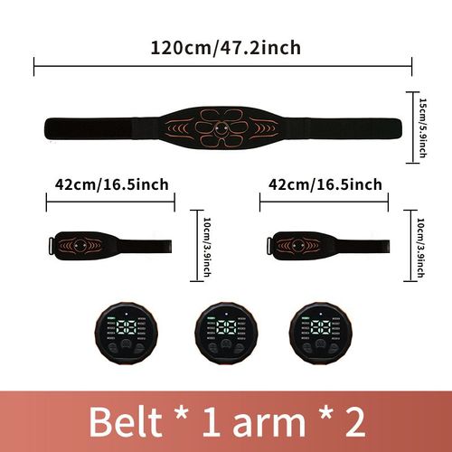 Ems Entraîneur De Muscles Abdominaux Vibration Taille Minceur Ceinture Abs Stimulateur Musculaire Toner Électrique Perte De Poids Masseur Unisexe - Type 1 Waist 2 Arms #B