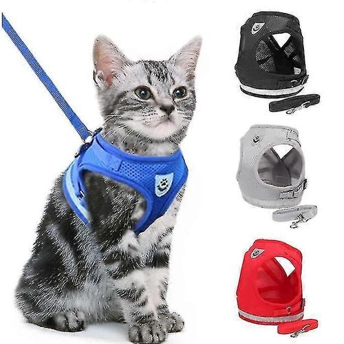 Harnais Pour Chat,Harnais Anti-Fuite Pour Chat-Rouge-Xs