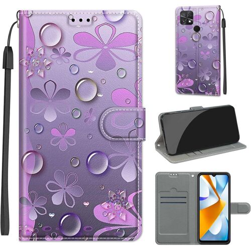 KAL-Coque Pour Xiaomi Redmi 10C, Housse Etui Portefeuille Cuir Multifonction, Fermeture Magnétique À Clapet Antichoc Case Pour Xiaomi Redmi 10C / Xiaomi Poco C40