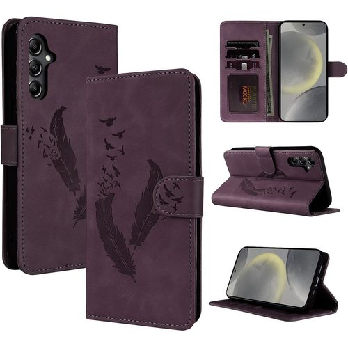 Trahoo-Coque Pour Samsung Galaxy S24 Étui À Rabat Antichoc Cuir Housse De Protection Pour Samsung S24 5g Pochette De Portefeuille Magnétique Flip Case Etui Pour Samsung Galaxy S24 5g, Rouge