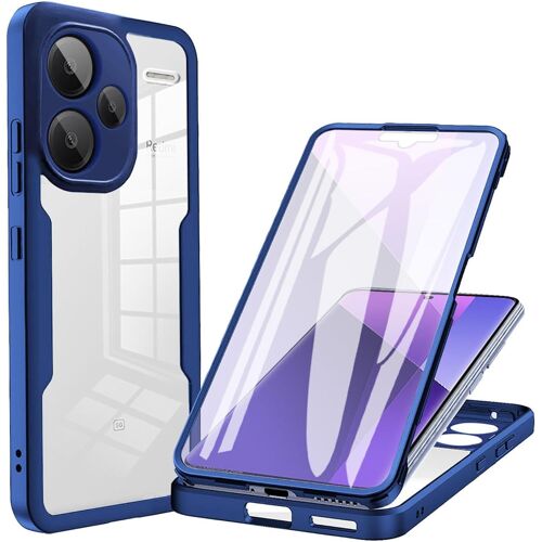 KAL-Coque Pour Xiaomi Redmi Note 13 Pro+ Plus 5G, Antichoc Très Mince Premium Tpu+Pc Bumper Housse, Souple Silicone Transparent Étui[Protecteur D'Écran Intégré], Bleu