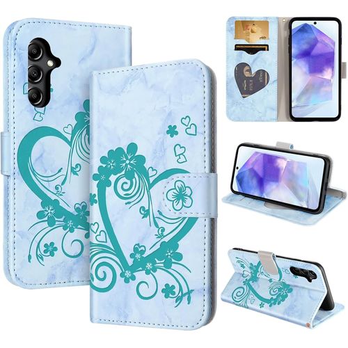 Trahoo-Coque Pour Samsung Galaxy A55, Coque Samsung A55 Housse Etui Portefeuille Protection Housse Fermeture Magnétique Etui À Rabat Pour Samsung Galaxy A55, Vert