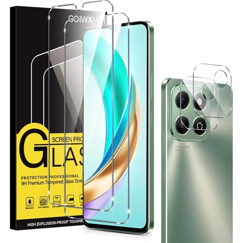 [2 + 2 Pieces Tempered Glass For Honor X6b With Rear Camera Protection, Ultra Resistant Screen Protector, Hd Bubble-Free, 9h Hardness Glass, Glass Protector For Honor X6b, Clear