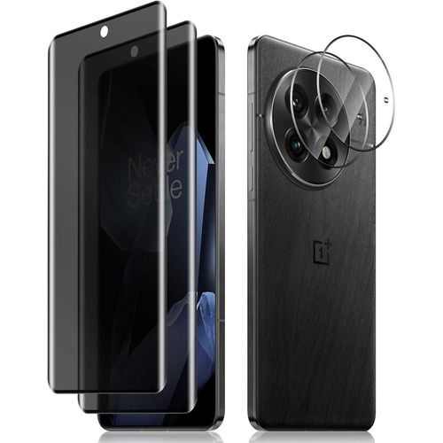 CAUC-Privacy Protection Écran pour Oneplus 13 5G, [2+2 Pièces] Anti-Espion Verre Trempé Film + Caméra Arrière Protecteur, 9H Dureté, Anti Rayures, Anti-Spy Protection Écran pour Oneplus 13 5G