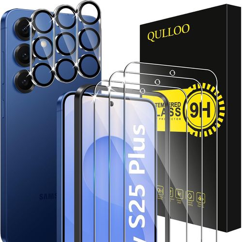 JGD-Verre Trempé pour Samsung Galaxy S25 Plus / S25+ 5G, 3 Pièces Protecteur D'écran et 3 Pièces Caméra Arrière Protecteur, 9H Dureté Film Protection Écran HD Clarté Anti Rayures Vitre Protection