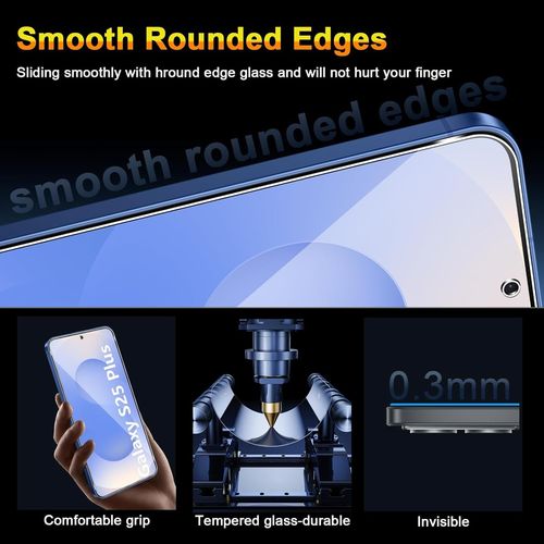 Verre Trempé Pour Samsung Galaxy S25 Plus / S25+ 5g. 3 Pièces Protecteur D'écran Et 3 Pièces Caméra Arrière Protecteur. 9h Dureté Film Protection Écran Hd Clarté Anti Rayures Vitre Protection