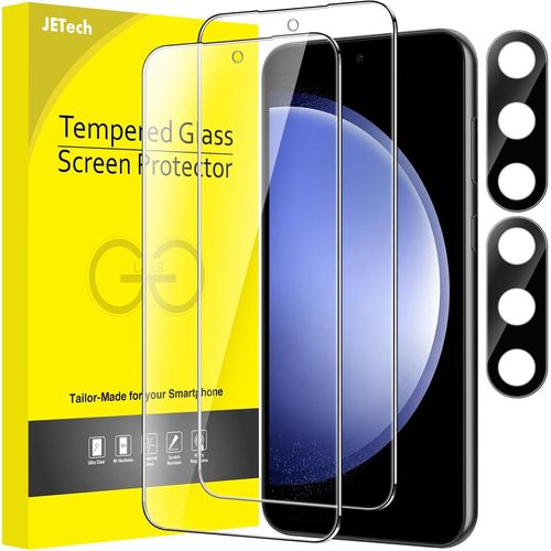 Verre Trempé Pour Samsung Galaxy S23 Fe 6,4 Pouces Avec Caméra Protecteur,Film Protection Écran,Compatible Id D'empreinte Digitale,Hd Transparent,2 Pièces Chacun