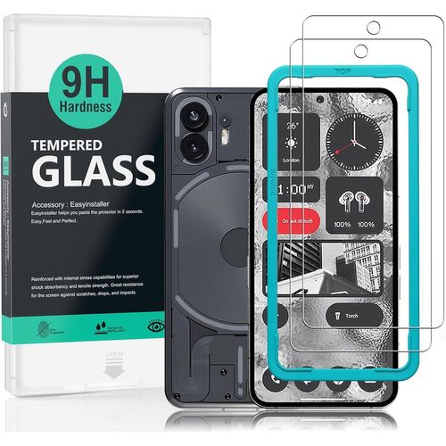 Protecteur D'écran Pour Nothing Phone (2) 5g(6,7 Pouces),Avec 2 Pièces En Verre Trempé,Pas De Bulles,Lecteur D'empreintes Digitales, Facile À Installer