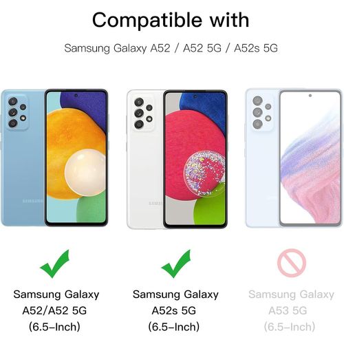 Aefj-Verre Trempé Pour Samsung Galaxy A52 / A52 5g / A52s 5g Avec Protecteur D'objectif De Caméra, Film En Protection Écran, Hd Transparent, 2 Pièces Chacun
