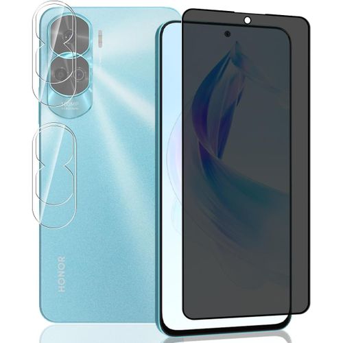 Anti-Spy Tempered Glass For Honor 90 Lite 5g, [1 Piece] 9h Hardness Anti-Spy Screen Protector And [2 Pieces] Camera Lens Protector, Privacy Screen Protector For Honor 90 Lite 5g