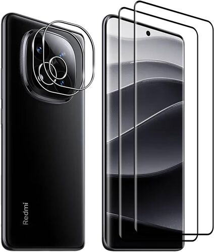 Tempered Glass For Xiaomi Redmi Note 14 Pro+/14 Pro Plus 5g, 2 Pieces 3d Screen Protector And 2 Pieces Rear Camera Protector, 9h Hardness, Bubble-Free, Anti-Scratch, Easy To Install
