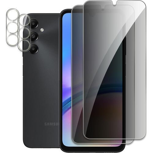[4 Pièces] 2pcs Film De Protection Écran Et 2pcs Caméra Arrière Protecteur Pour Samsung Galaxy A05s, Verre Trempé Anti Espion, Confidentialité Protection, Dureté 9h Vitre
