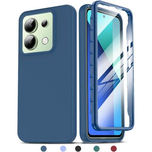 KAL-Coque Pour Xiaomi Redmi Note 13 5G Avec Ecran Protection, 360 Degrés Full Body Housse Avant Arriere, Intégrale Étui Double Face Bumper Anti-Scratch Case Pour Xiaomi Redmi Note 13 5G - Bleu