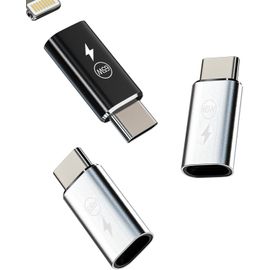 QUEWL-65W Adaptateur Lightning Vers Usb C Pour Iphone(Lot De 3) Type C Mâle Jack Cable Android Rapide Chargeur Pour Apple 15 Pro Max Plus Ipad Pro Câble Connector Pour Samsung Mobile Tablette Convert