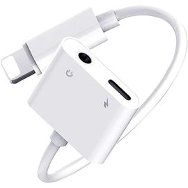 THEF-Adaptateur Lightning vers Jack 3,5 mm ¿¿¿¿¿¿¿¿Certifié MFi¿ 2 en 1 écouteur Casque Prise pour iPhone 14/13/12/11/XS Max/XR/X/8/7