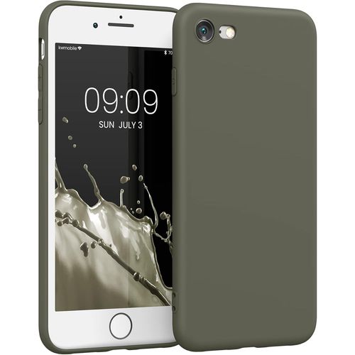 TRAHOO-Housse Compatible avec Apple iPhone SE (2022) / iPhone SE (2020) / iPhone 8 / iPhone 7 Coque - Housse de téléphone en TPU avec Protection Appareil Photo - Vert Olive Mat