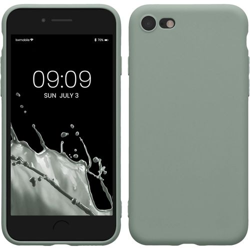 TRAHOO-Housse Compatible avec Apple iPhone SE (2022) / iPhone SE (2020) / iPhone 8 / iPhone 7 Coque - Housse de téléphone en TPU avec Protection Appareil Photo - Vert fumé