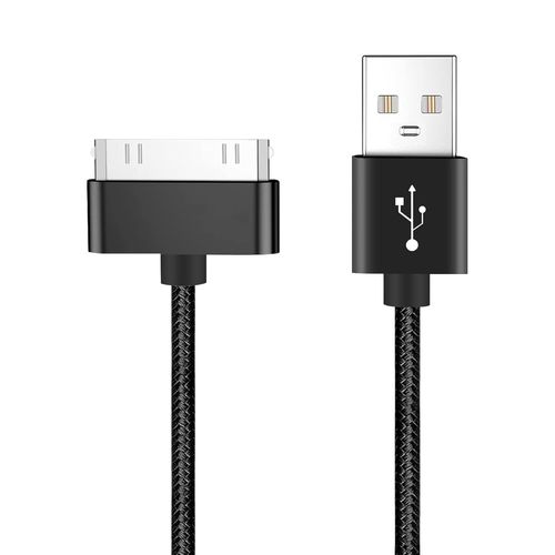 Câble 30 broches de 200 cm de long,compatible avec iPhone 4s/4,iPhone 3G/3GS,iPad 1 2 3 et iPod,câble de chargement et de synchronisation USB - Noir