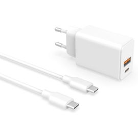 Thef-30w Usb-C Chargeur Pour Ipad Pro, Google Pixel 7 7a 8 8a 8 Pro, Xiaomi Redmi Note 11 10 10pro 9 Pro 8 Pro, Poco X3 F3 M3 Pro, Macbook Air 13 Pouces Alimentation Avec 1,8 M Type C Câble