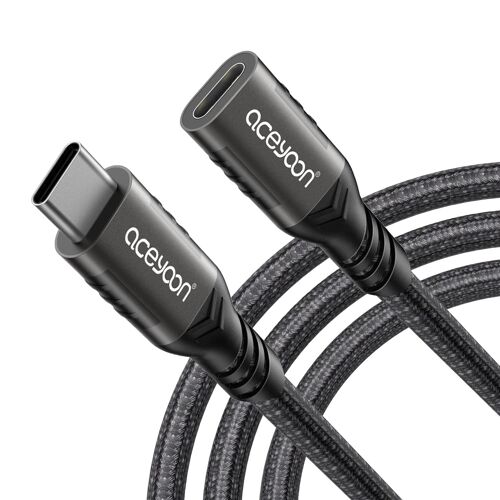 240W USB C Extension Cable, USB Type C 3.2 Gen 2 20Gbps Extension Cable USB C PD 3.0 & QC 3.0 Type C Male to Female Cable 4K@60Hz Nylon Braided Compatible with Macbook Pro Galaxy S24 S23 S22