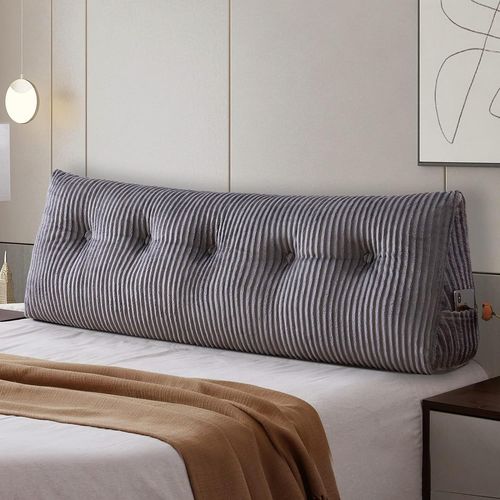 Coussin De Lecture Compensé, Gros Coussin Canapé Triangulaire Support Lombaire Gros Oreiller Cale Dos Tête De Lit Repos Oreiller Dossier De Soutien Lombaire Pour Adultes(140 X 50 X 20cm,Grey)