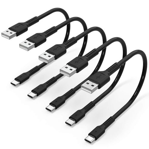 30Cm Câble Usb C Court, [Lot De 5] Câble Usb A Vers Usb Type C 3A Charge Rapide Cable Usb C Android Auto Pour Samsung Galaxy A12/A32/A52/S10/S20/S21, Xiaomi Redmi 9T/Note 10, Huawei, Google [Z2077]