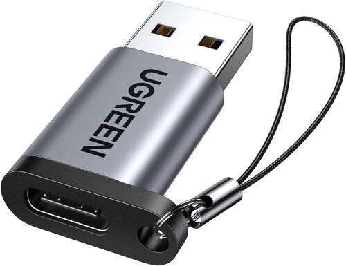 KALANKA-Adaptateur USB C Femelle vers Type A 3.0 Mâle Aluminium Charge Rapide et Data Sync Compatible avec iPhone 16 15 Plus Pro Max MacBook iPad Air Galaxy S24 (Gris)
