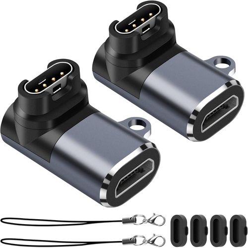 Adaptateurs De Chargeur De Montre (Lot De 2), Adaptateur Micro Usb Femelle Vers Mâle Connecteur De Charge Compatible Avec Garmin Fenix 7/7s/7x/6/6x/6s Et Autres