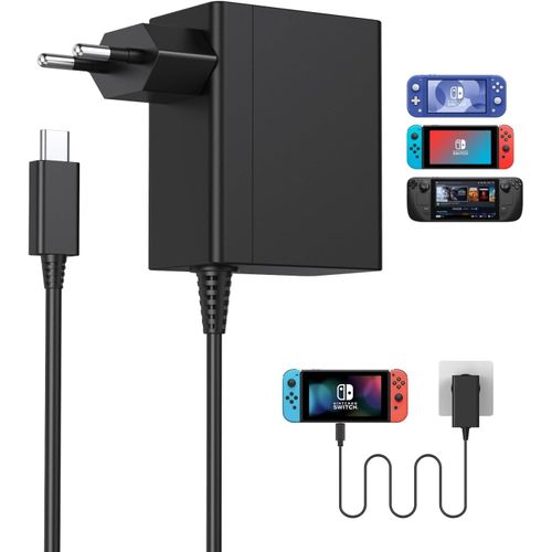 Charger for Nintendo Switch,39W Power Adapter Console Switch OLED/Lite/Dock/Controller,PD Charger Switch Support TV Mode and Dock&Pro Controller Fast Charger USB Type C Power Supply 15V/2.6A