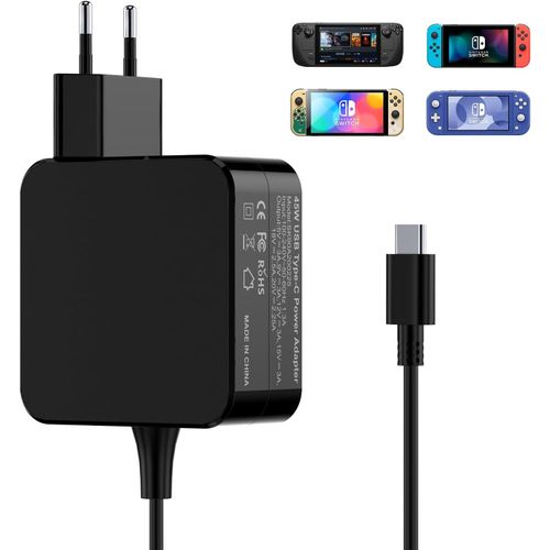 45W Charger Compatible with Nintendo Switch Steam Deck/Lite/OLED,Fast Charger USB C 20V/2.25A,15V/3A Charging Cable for Type C Mobile