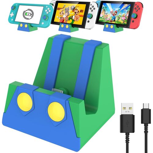 Eryi-Station De Charge Switch Pour Nintendo Switch/Lite/Oled, Base De Chargeur Portable Avec Port De Type C Pour Un Chargement Aisé De La Console