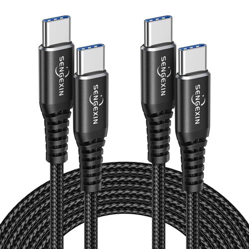 Câble USB C vers USB C [2m+2m/Lot de 2],60W Câble USB Type C Charge Rapide pour Sansung Galaxy S24 S23 S22 Ultra S21 S20 Plus S10 S8,iPhone 16/15,MacBook iPad Pro Air,Google Pixel