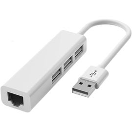 Adaptateur USB A vers 3 x USB A et RJ45 Ethernet LAN Câble Hub Câble Mac USB-A Réseau pour ordinateur portable,PC,MacBook