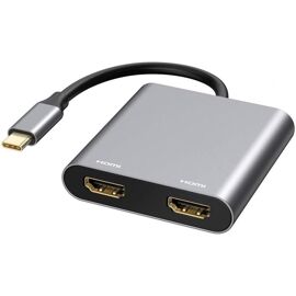 Adaptateur USB-C Vers Double HDMI 4K 60Hz - Double Écran + Charge 100W Pour MacBook, Surface