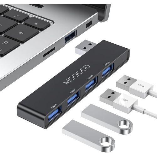 Hub USB pour Ordinateur Portable, USB Hub 3.0 USB Splitter Ultra Slim Data Hub USB [Charge Non Pris en Charge] Station Adaptateur de Port Multi Type A pour Ordinateur Portable, PC Window