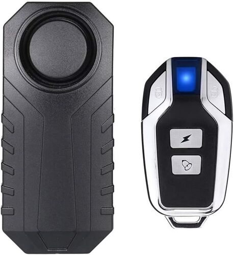 Alarme Antivol Sans Fil Pour Moto/Vélo Avec Télécommande, Étanche Ip55, 113 Db, Super Puissante (Noir)