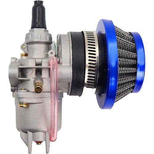 Carburateur Carb Carby + Acier 44mm Filtre À Air + Pile Compatible Avec 47cc 49cc Mini Moto Dirt Pocket Bike Atv Quad Go Kart Minimoto-Filtre Bleu