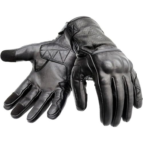 Gants De Moto En Cuir De Qualité Supérieure Pour Écran Tactile-Gants De Course Pour Homme.[T97]