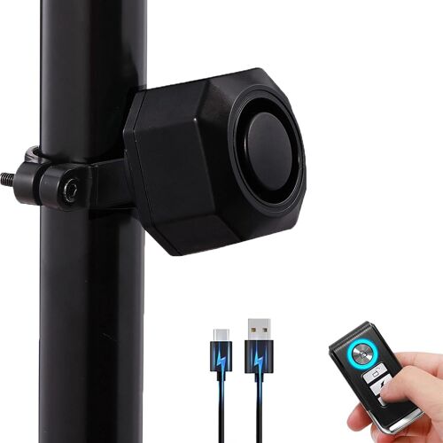 Rechargeable Bicycle Alarm With Remote Control Wireless Anti-Theft Siren Motion Detector 110db Waterproof Suitable For Motorcycle Scooter Vehicle