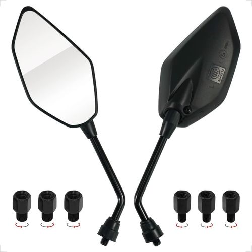 Kalgh-Rétroviseur Moto Scooter Universel Rétroviseur Latéral Homologué E,Rétroviseur E4,1x Filetage M10 À Droite+1x Filetage M10 À Gauche,2x Filetage M8 À Droite+1x Filetage M8 À Gauche