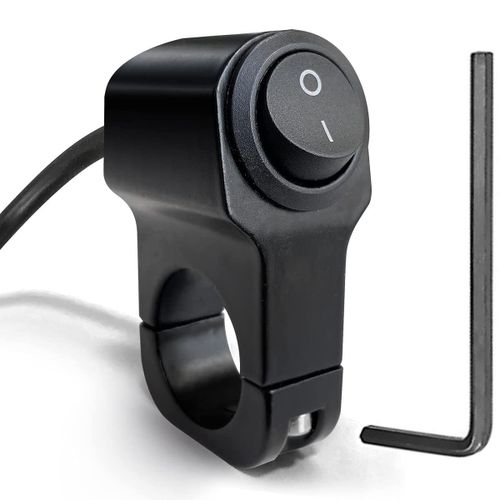 1 Pièce Interrupteur De Guidon De Moto 22 Mm (7/8""), Interrupteur De Phare De Guidon De Vtt, Interrupteur À Bascule En Alliage D'aluminium Pour Projecteur De Lumière De Vélo De Moto
