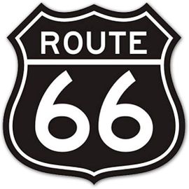 Autocollant Route 66 Noir I 10 X 10 Cm I Écusson Pour Moto Chopper Van Scooter Réfrigérateur Ordinateur Portable Ou Comme Autocollant Voiture I Résistant Aux Intempéries I Kfz034