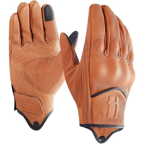 Gants De Moto À Écran Tactile En Cuir De Chèvre À Doigt Complet Pour Homme Gm028e.[T119]