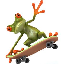 Autocollant Grenouille Avec Skateboard I Taill 12,5 X 15 Cm I Pour Moto Scooter Ordinateur Portable Autocollants Voiture Salle De Bain Drôle Résistant Aux Intempéries I Kfz_280