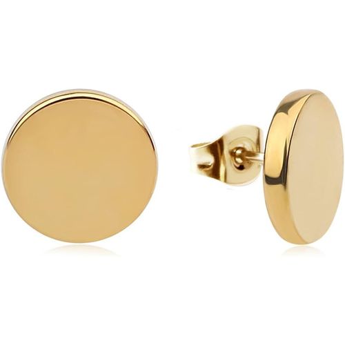 Cmjaagur-Good.Designs Boucles D'oreilles Pour Dames (Acier Inoxydable) Avec Plaque Plate (1cm De Diamètre)[M1160]