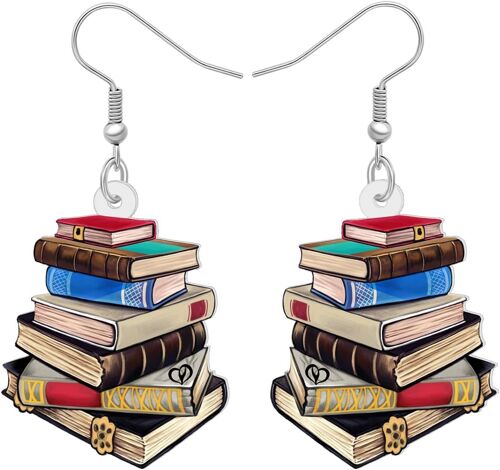 Kal-Boucles D'oreilles Livres En Acrylique Bijoux Bibliothèque Pour Rentrée Des Classes Cadeaux Pour Rnfants Enseignants Femme Filles