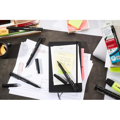 Dr!Ver F - Stylo Feutre Pointe Fine - Lot X 5 Feutres Fins - Pointe 0,4 Mm - Rouge