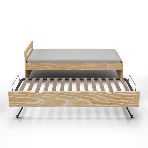 Pack Lit Gigogne Avec Matelas Bois Massif 80x190 Cm
